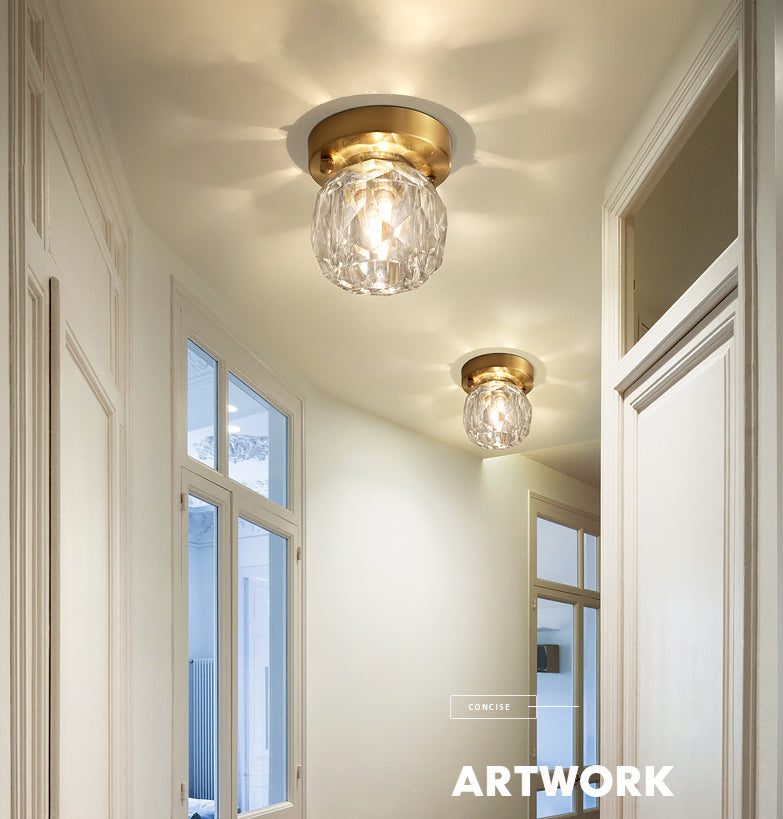 Modern Globe Flush Mount Ceiling Light Fixtures Glass 1 Light Flush Light