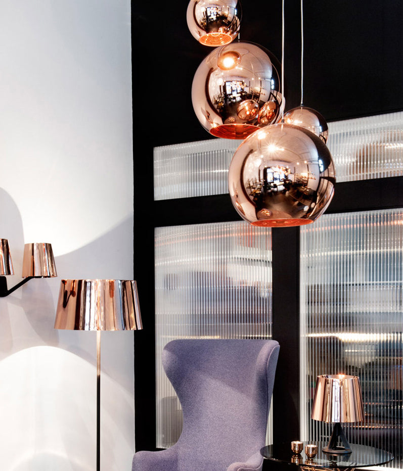 1 leichte Ballhängeleuchte postmoderne Spiegelglas Deckenleuchte für das Restaurant
