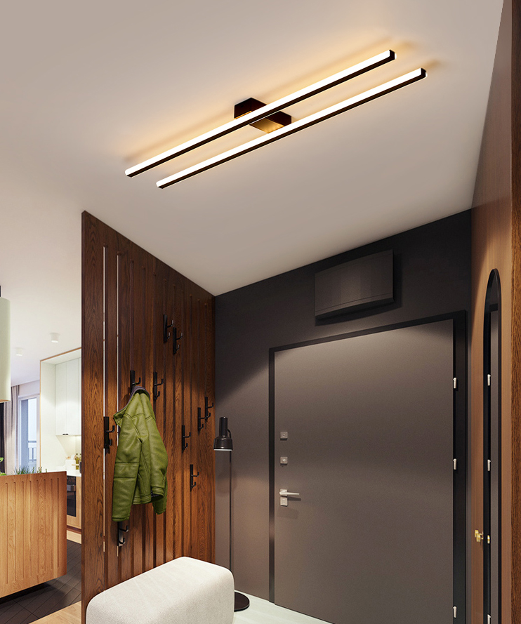 Lignes parallèles LED encastré simplicité acrylique Ultra-mince couloir éclairage monté au plafond