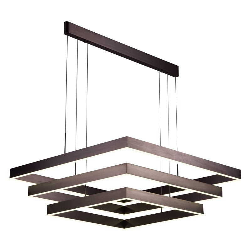 Lámparas de lámparas cuadradas de tres niveles lámpara de metal moderno 3 luces lámparas