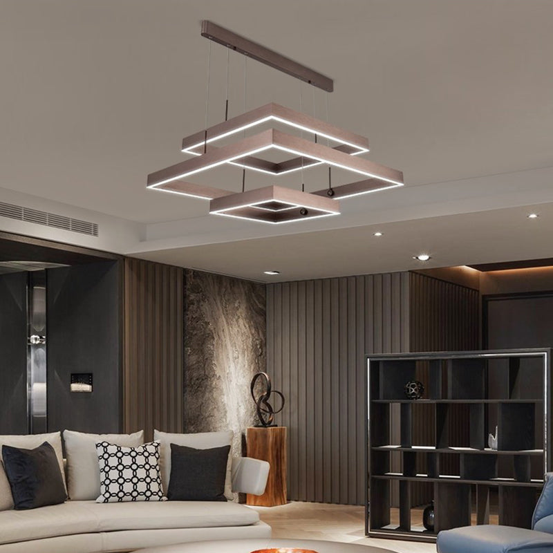 Lámparas de lámparas cuadradas de tres niveles lámpara de metal moderno 3 luces lámparas