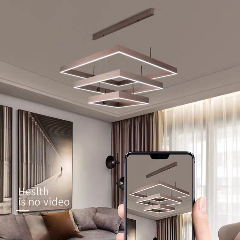 Lámparas de lámparas cuadradas de tres niveles lámpara de metal moderno 3 luces lámparas