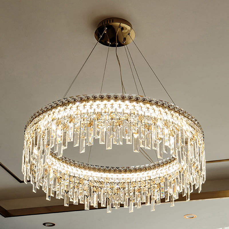 K9 Crystal Iasphicle Luz colgante Luxurious Modern Brass LED LED para sala de estar