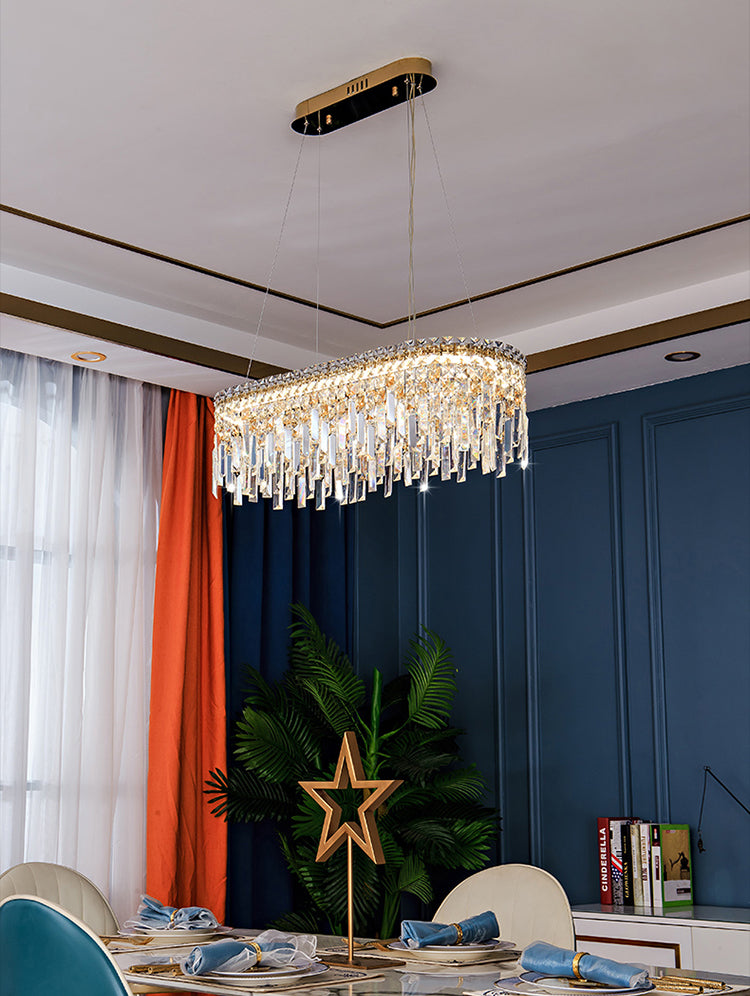 K9 Crystal Iasphicle Luz colgante Luxurious Modern Brass LED LED para sala de estar