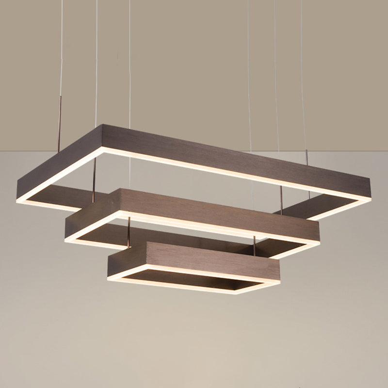 Luces colgantes de metal modernos de iluminación colgante cuadrado