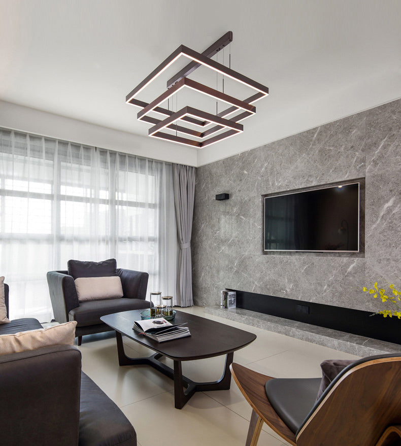 Luces colgantes de metal modernos de iluminación colgante cuadrado