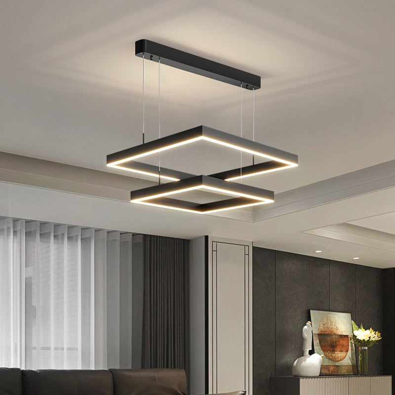 Luz de iluminación colgante cuadrado moderno kit de luz colgante de metal