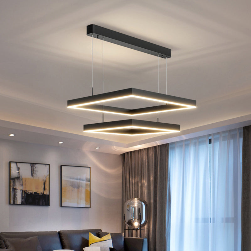 Luz de iluminación colgante cuadrado moderno kit de luz colgante de metal