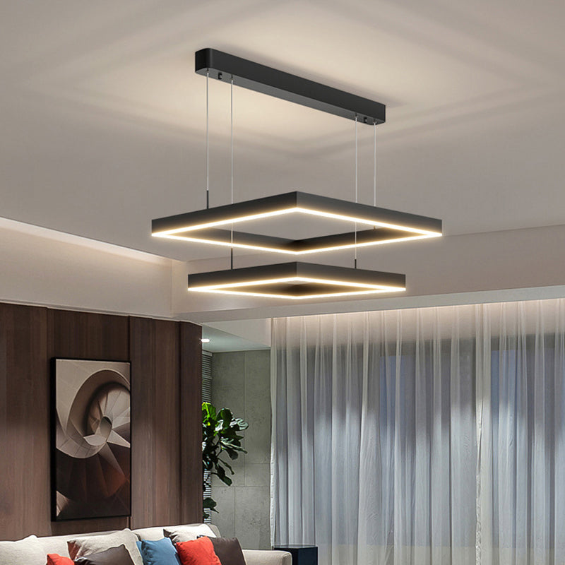 Luz de iluminación colgante cuadrado moderno kit de luz colgante de metal