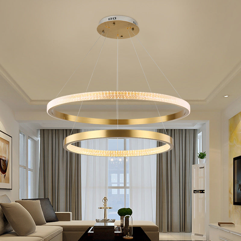 Moderne eenvoud hangende multi-tier kroonluchter hanglamp acryl plafondlampen armatuur voor restaurant