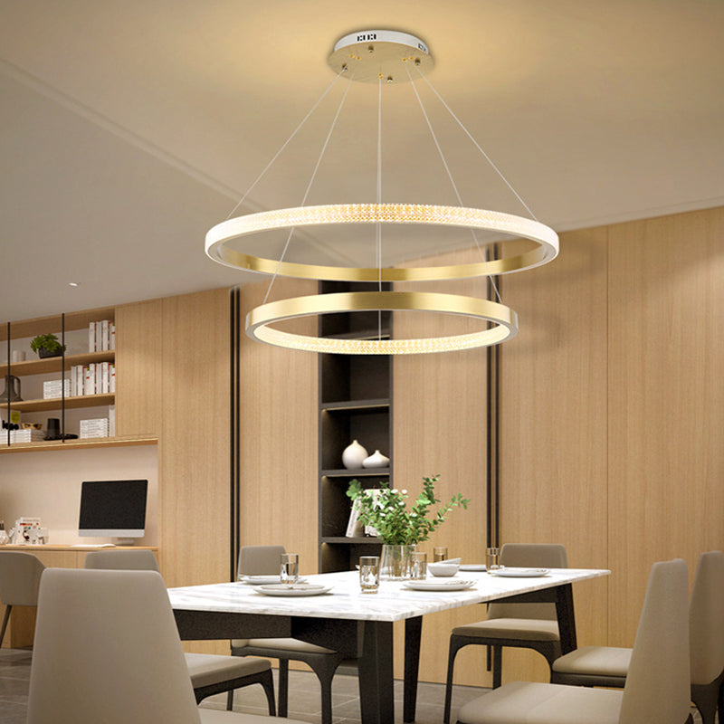 Moderne eenvoud hangende multi-tier kroonluchter hanglamp acryl plafondlampen armatuur voor restaurant