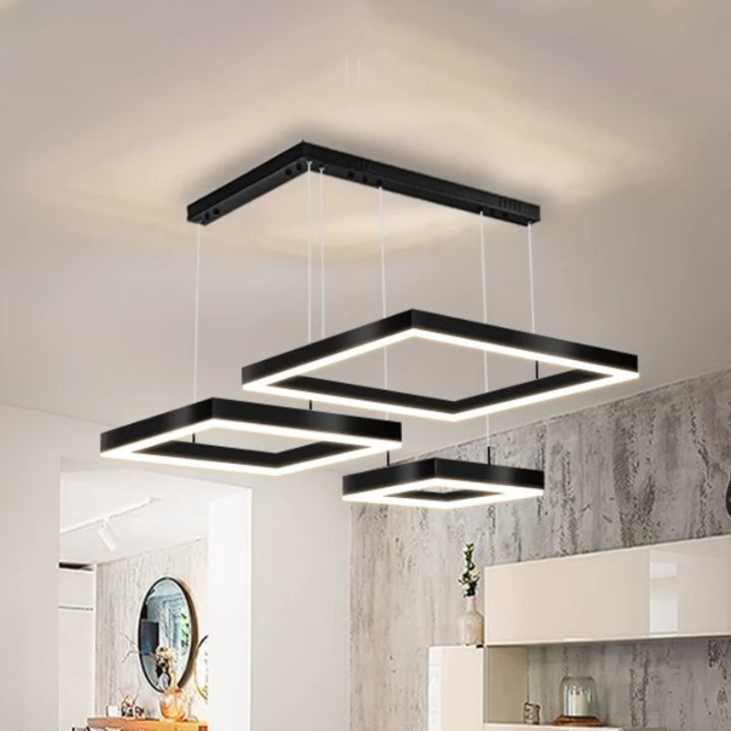 Simplicità Apparecchio di illuminazione a sospensione quadrata ACRILICA APPEGGIAMENTO APPEGGIAMENTO PER IL RISTORANTE