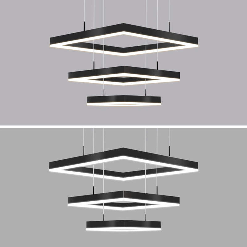 Simplicità Apparecchio di illuminazione a sospensione quadrata ACRILICA APPEGGIAMENTO APPEGGIAMENTO PER IL RISTORANTE