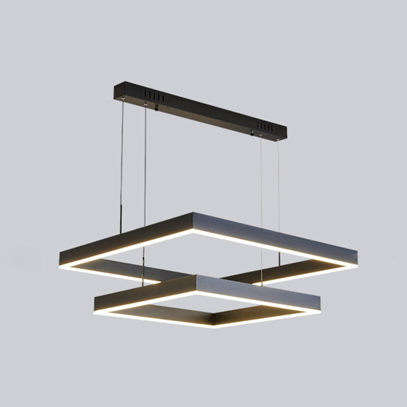 Moderne eenvoud kwadraat hanglager kroonluchter acrylhangende lamp voor woonkamer