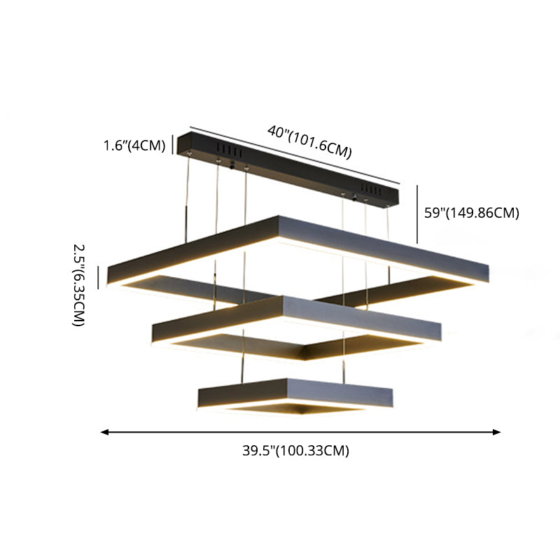 Moderne eenvoud kwadraat hanglager kroonluchter acrylhangende lamp voor woonkamer