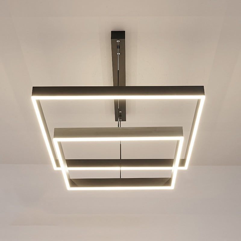 Moderne eenvoud kwadraat hanglager kroonluchter acrylhangende lamp voor woonkamer