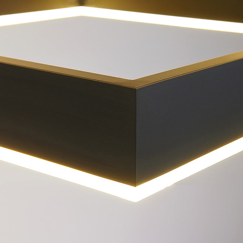 Moderne eenvoud kwadraat hanglager kroonluchter acrylhangende lamp voor woonkamer