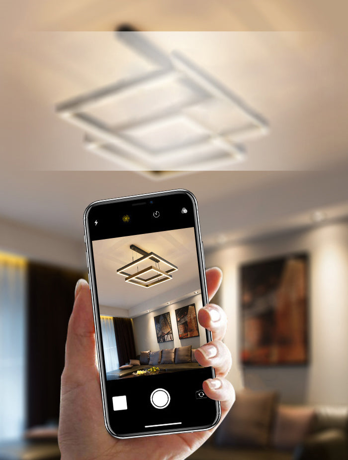 Moderne eenvoud kwadraat hanglager kroonluchter acrylhangende lamp voor woonkamer