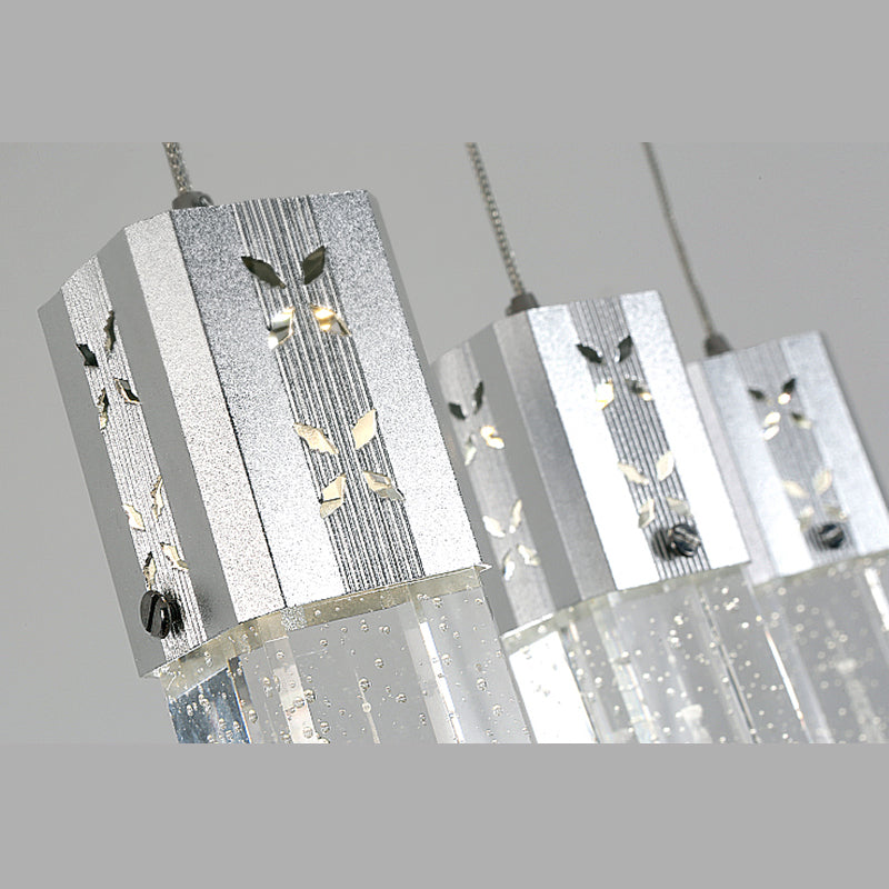 Etched Eiffel Tower Pendant Lamp Creative Minimalist Crystal Chrome Suspension Light