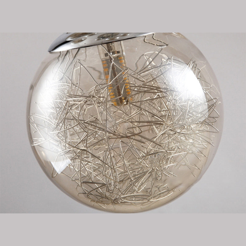 Globe Multi Light Pendant Mid-Century Modern Glass Hanging Pendant Lights for Duplex Stairs