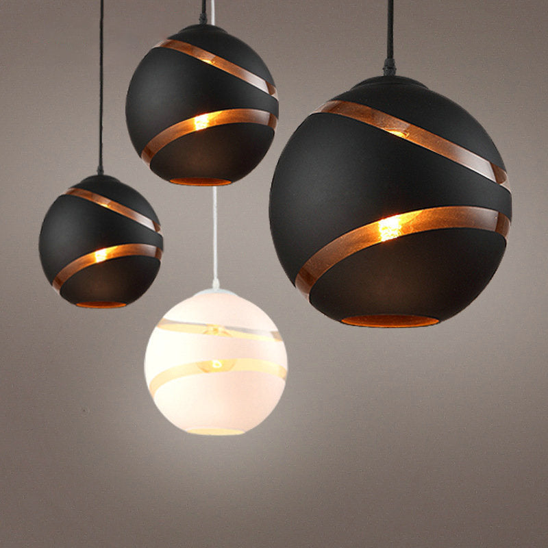 Contemporary Design Globe Hanging Lamp Frosted Glass Shade 1 Light Pendant Light for Restaurant