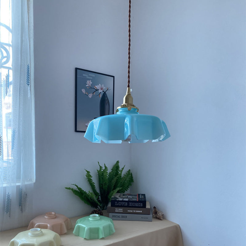 1 Light Flower Adeping Adept Freeds Impones Vintage Glass Affermazione per il ristorante