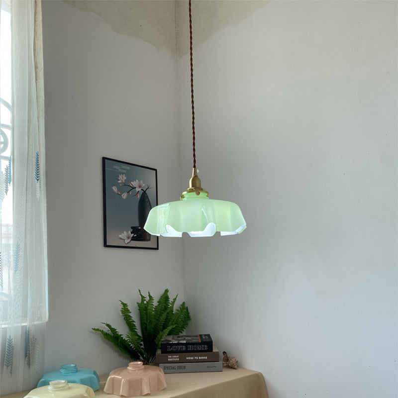 1 Light Flower Adeping Adept Freeds Impones Vintage Glass Affermazione per il ristorante