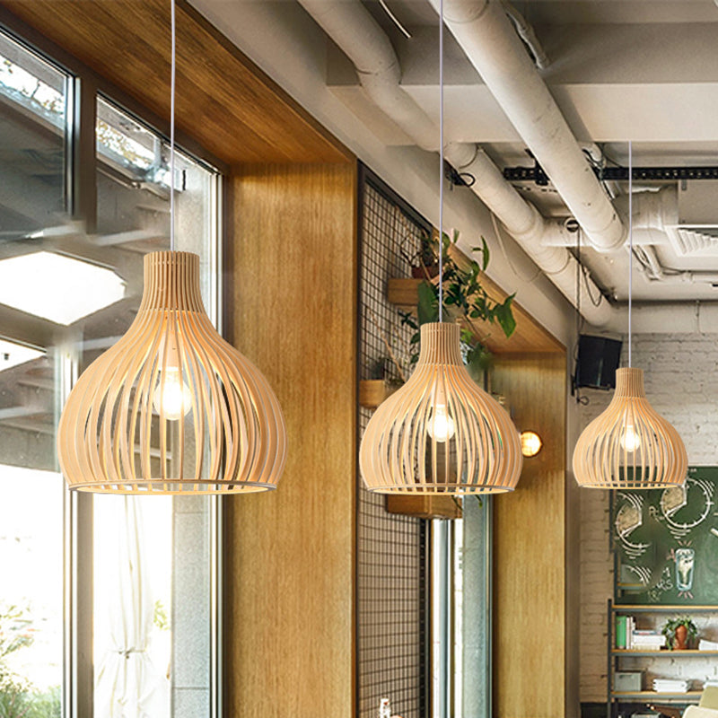 1 hängende Deckenlichter kreativer moderner Holzanhänger für Bekleidungsgeschäft