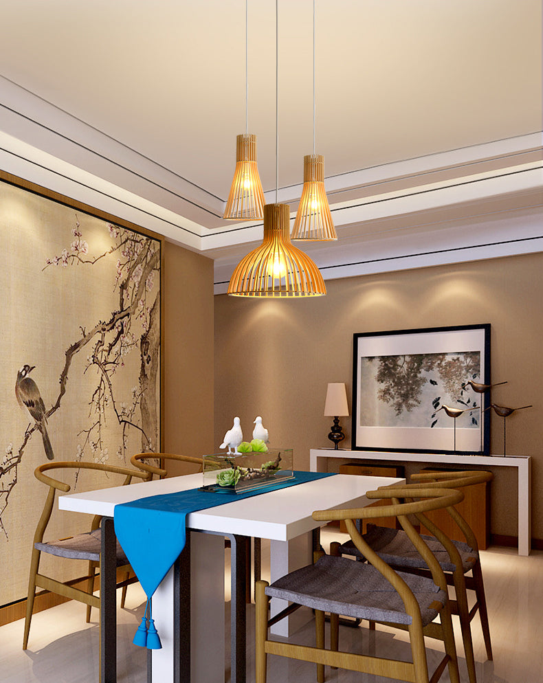 1 hängende Deckenlichter kreativer moderner Holzanhänger für Bekleidungsgeschäft