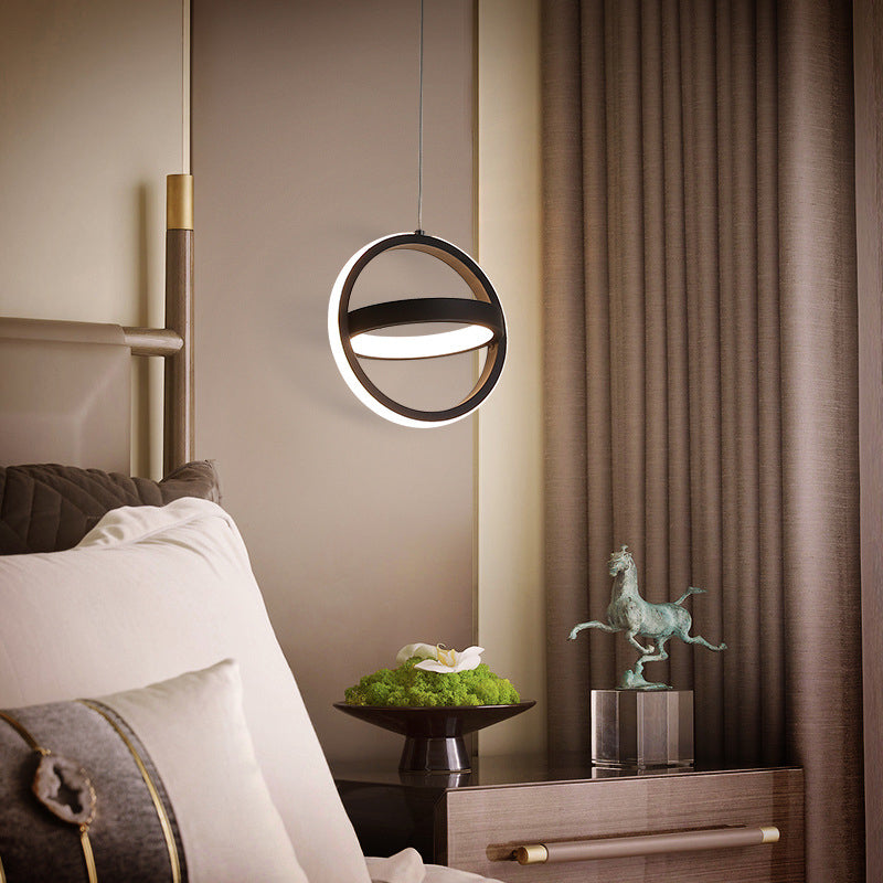 Geometrical Shape LED Pendant Lamp Modern Minimalist Metal Hanging Lamp for Living Room