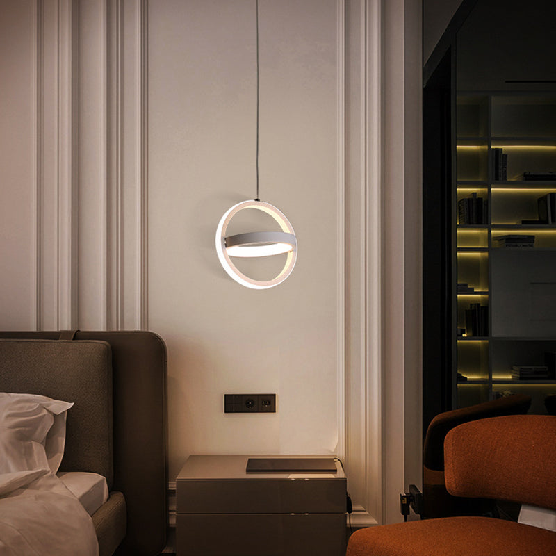 Geometrical Shape LED Pendant Lamp Modern Minimalist Metal Hanging Lamp for Living Room
