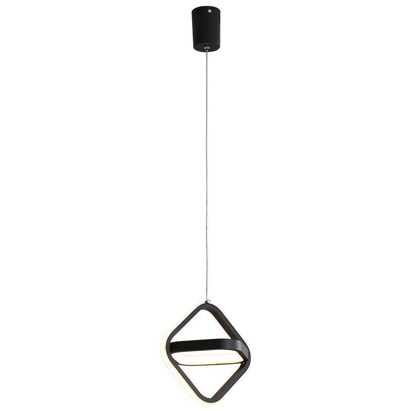 Geometrical Shape LED Pendant Lamp Modern Minimalist Metal Hanging Lamp for Living Room