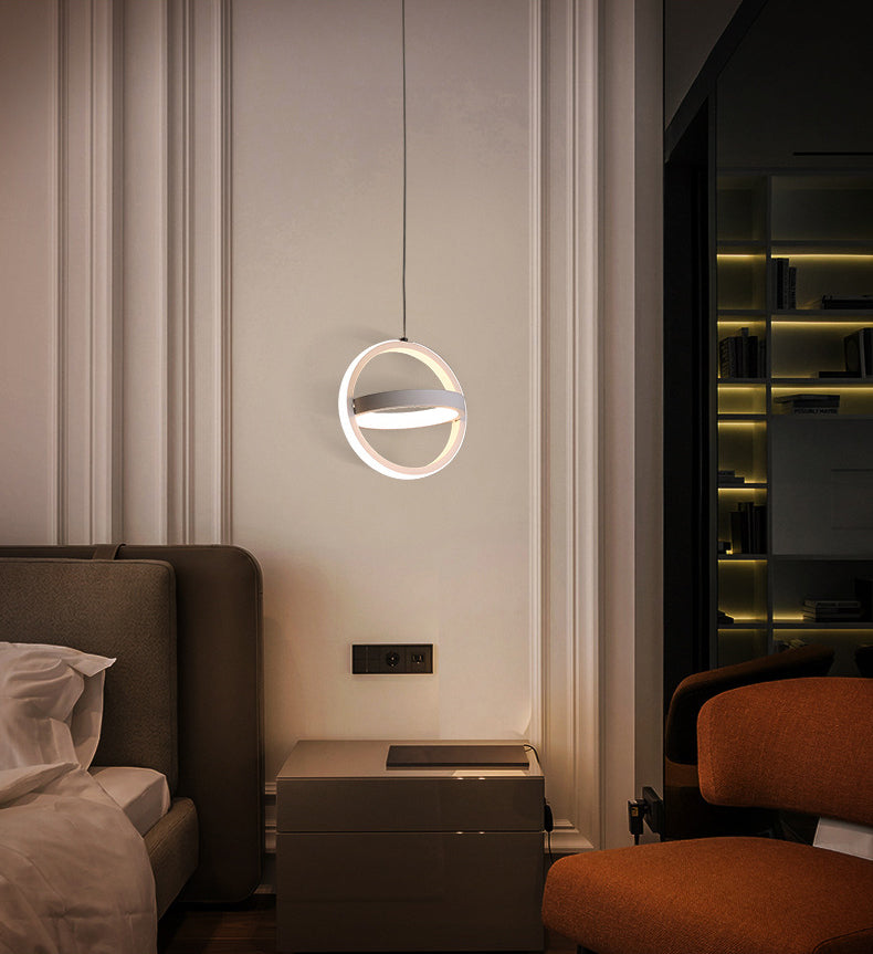 Geometrical Shape LED Pendant Lamp Modern Minimalist Metal Hanging Lamp for Living Room