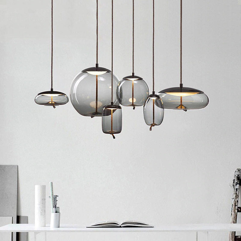 Modern plafond hanglamp met schaduwglas 1 lichte druppel hanger