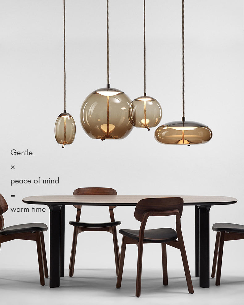 Modern plafond hanglamp met schaduwglas 1 lichte druppel hanger