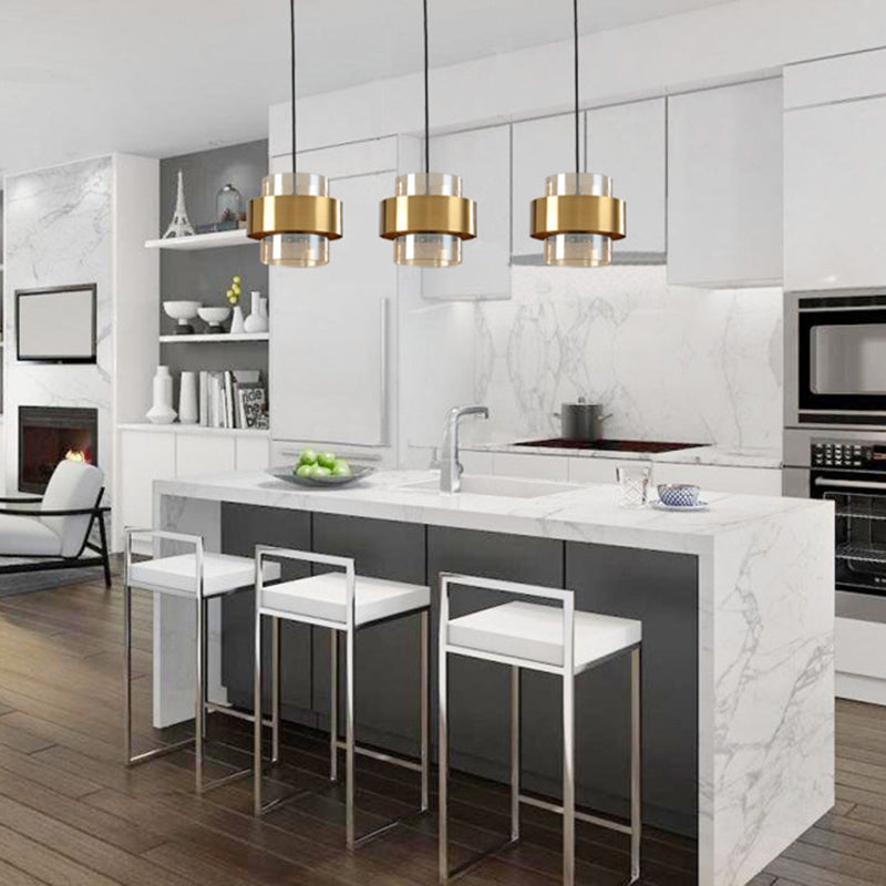 1 éclairage pendentif à cylindre léger moderne simplicité en verre pendant plafond pour restaurant