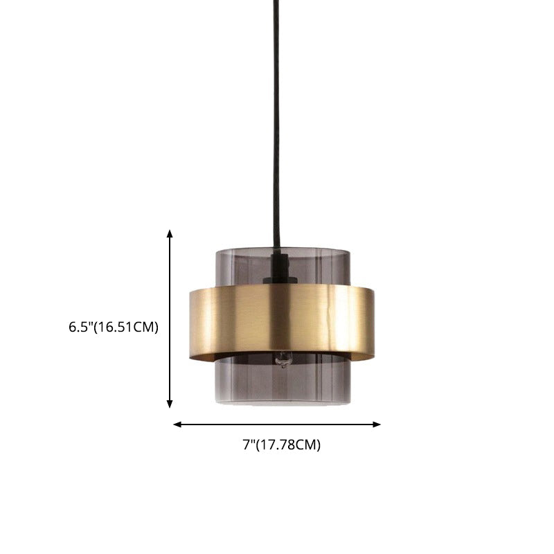 1 éclairage pendentif à cylindre léger moderne simplicité en verre pendant plafond pour restaurant