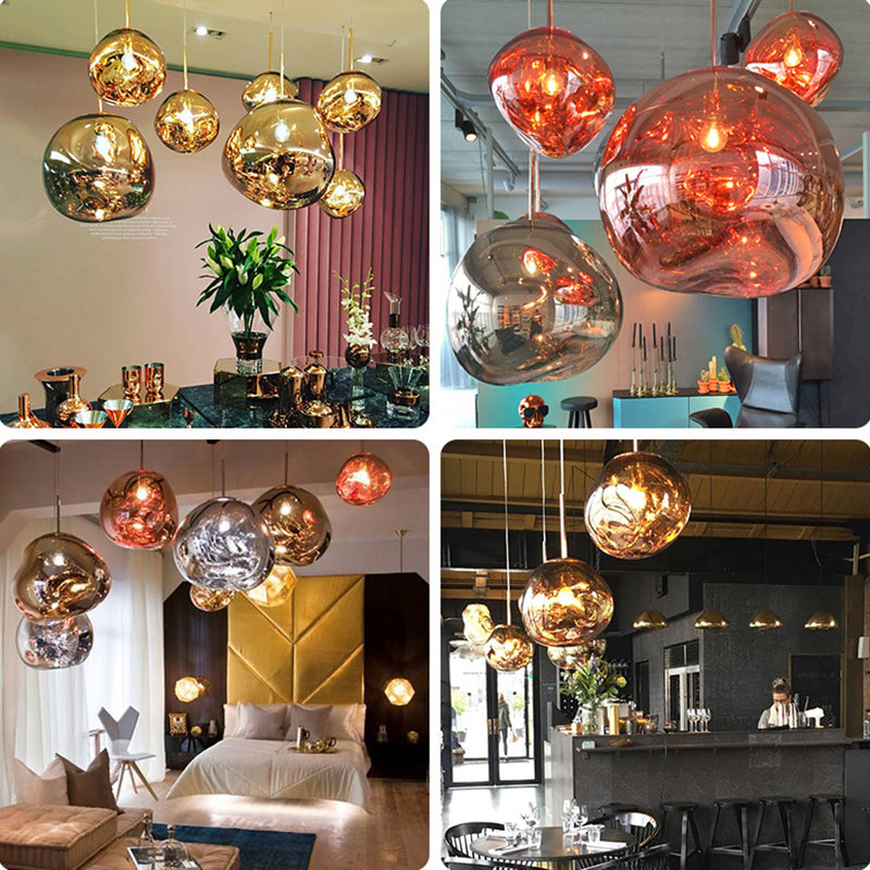 Luci a soffitto appeso a roccia Mid-secolo creatività moderna di vetro soffiato a sospensione a sospensione per il ristorante