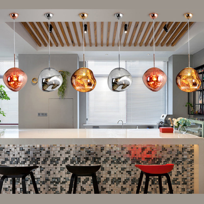 Luci a soffitto appeso a roccia Mid-secolo creatività moderna di vetro soffiato a sospensione a sospensione per il ristorante