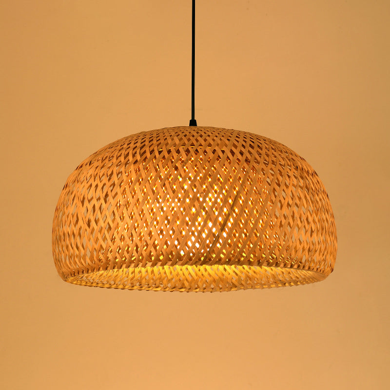 Modern Hand-Woven Suspension Pendant Light Rattan 1 Light Pendant Light