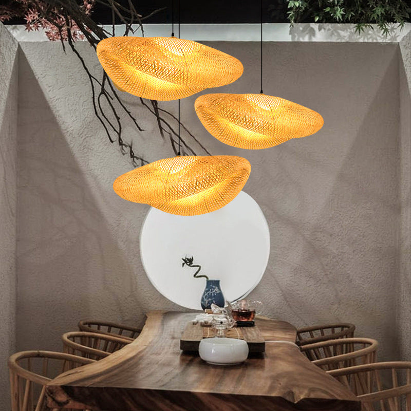 Modern Hand-Woven Suspension Pendant Light Rattan 1 Light Pendant Light