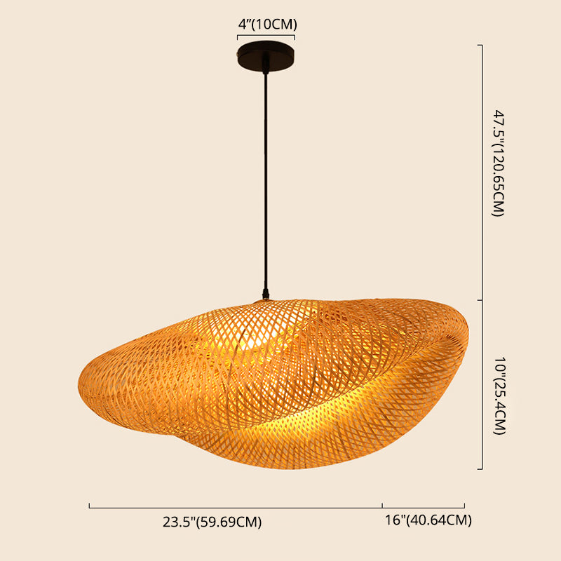Modern Hand-Woven Suspension Pendant Light Rattan 1 Light Pendant Light