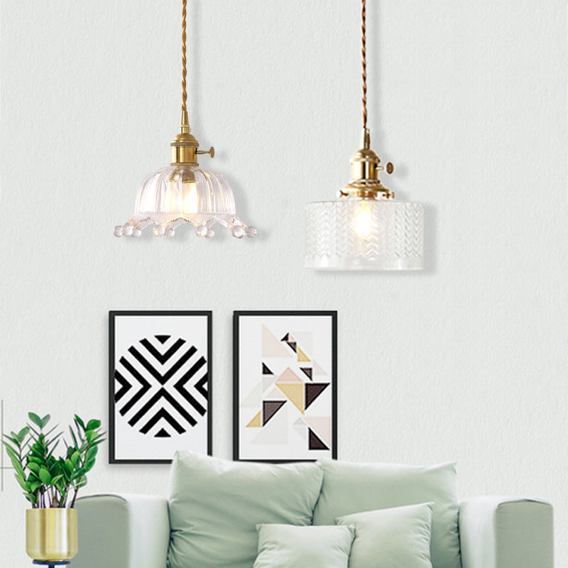 1 Luz de techo ligero Luz de vidrio transparente moderno Fixture para restaurante