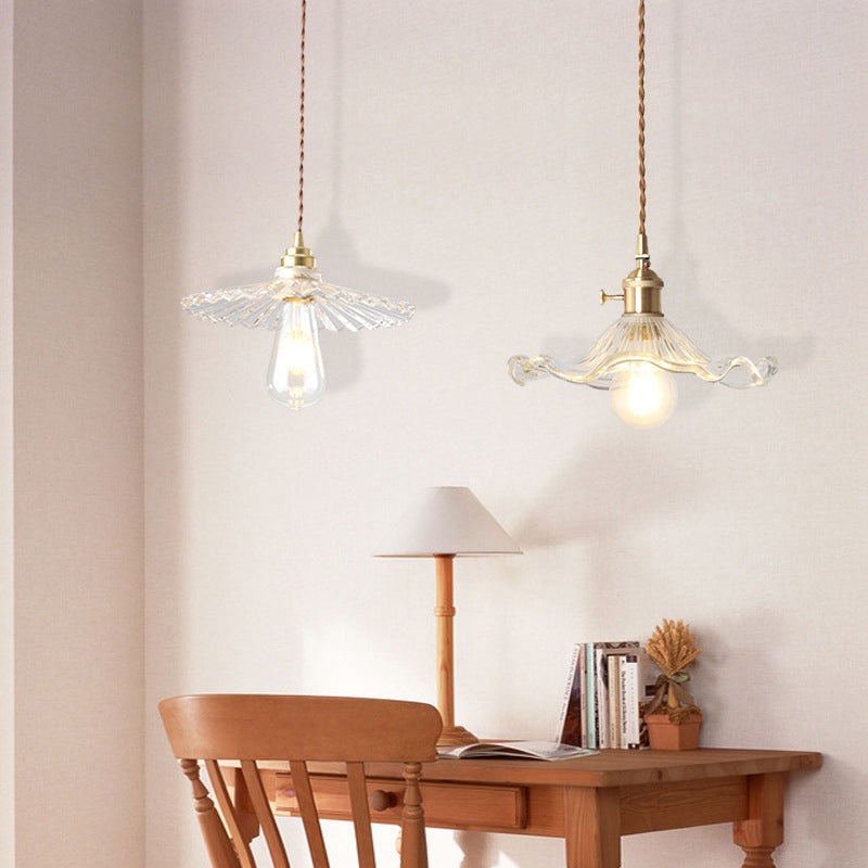 1 Luz de techo ligero Luz de vidrio transparente moderno Fixture para restaurante