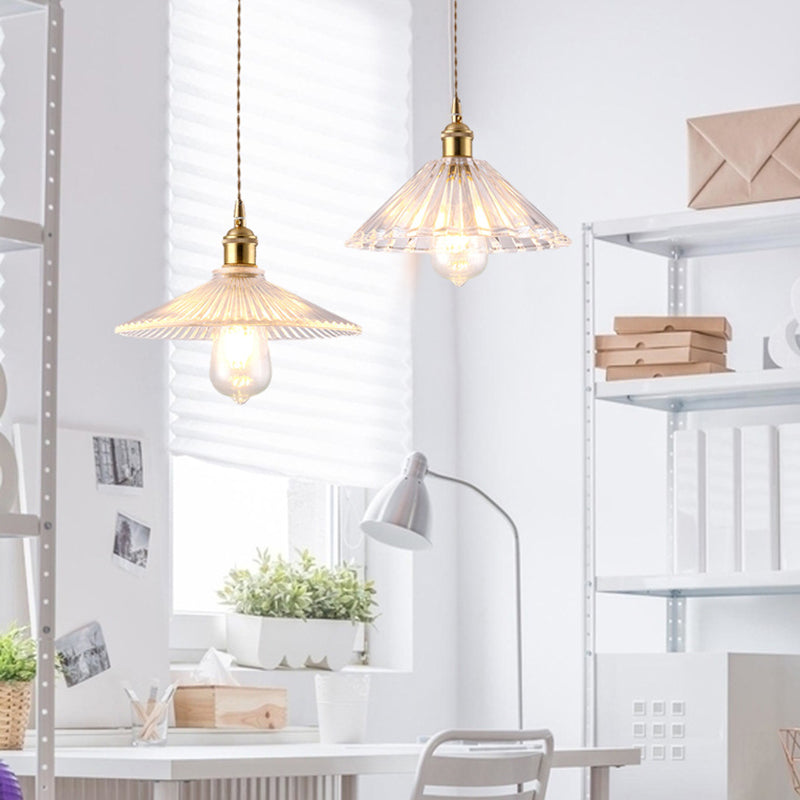 1 Luz de techo ligero Luz de vidrio transparente moderno Fixture para restaurante