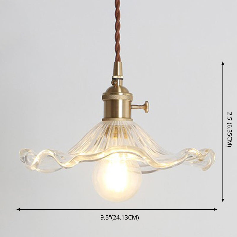 1 Luz de techo ligero Luz de vidrio transparente moderno Fixture para restaurante