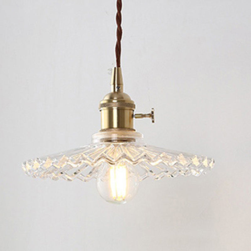 1 Luz de techo ligero Luz de vidrio transparente moderno Fixture para restaurante