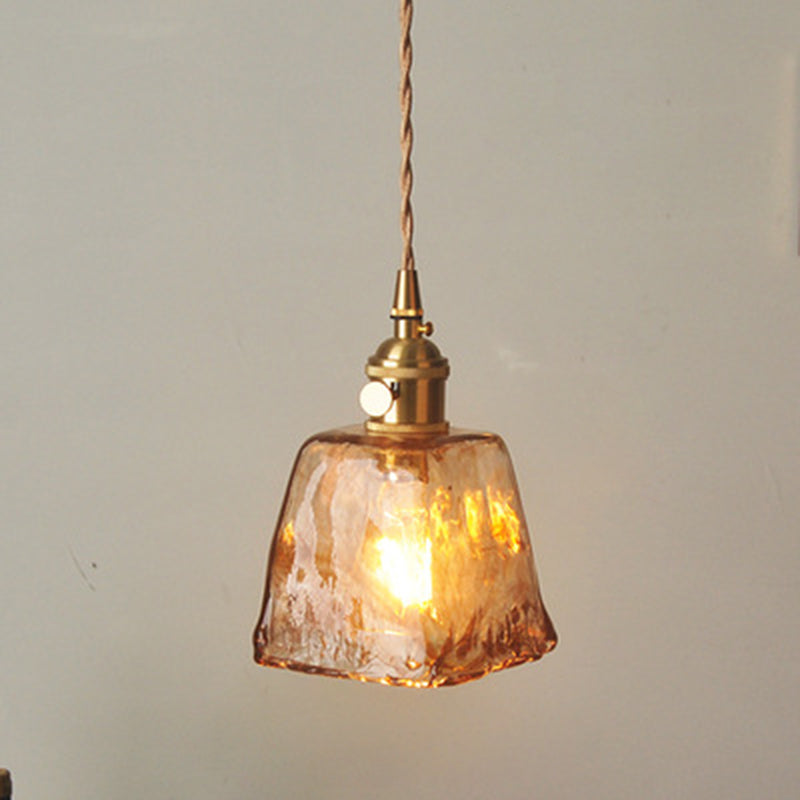 1 lumière géométrique plafonnier style industriel de style industriel en verre soufflé pendant suspendu pour le restaurant