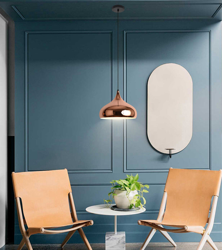 1 Light Hanging Pendant Lights Industrial Style Mirror Glass Pendant Ceiling Lights for Restaurant