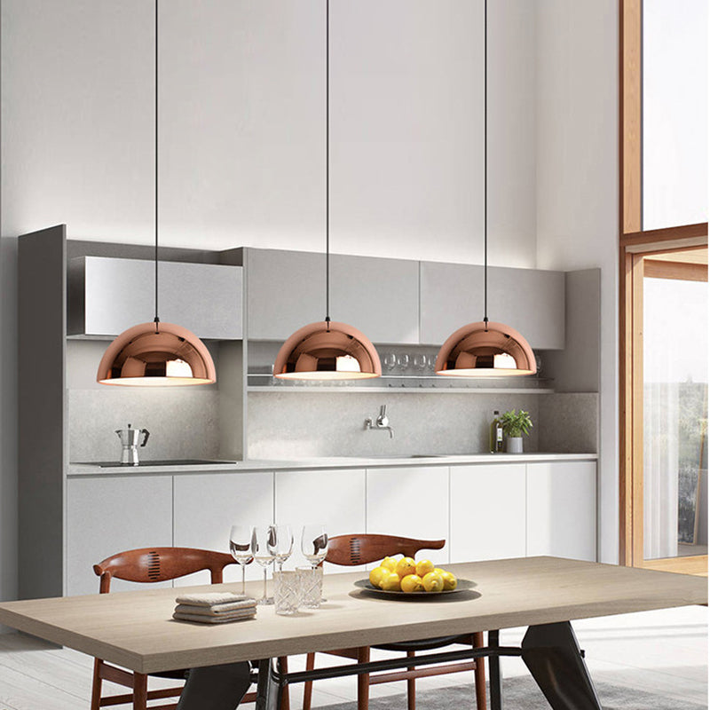 1 Light suspension suspendue de style industriel miroir en verre pendant plafond pour restaurant